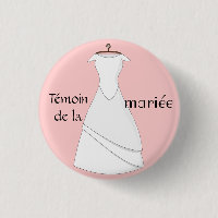 Badge témoin de la mariée rose