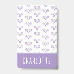 Badge Tennis personnalisé avec motif et nom personnalisé