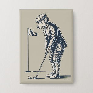 Badge Térrier de Boston Golf Vintage Chien de Golf Térri