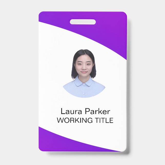 Badge Texte photo personnalisé de l'employé de l'entrepr (Front)