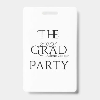 Badge The grad party name 20XX bold letter graduatsimple