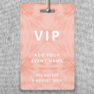 Badge Tie Dye Concert Festival VIP Coral Pink Event