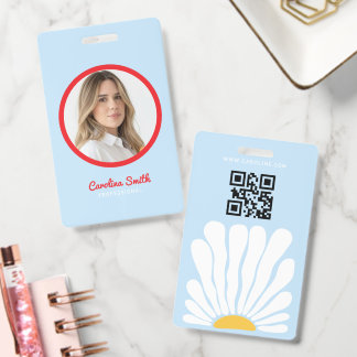 Badge Tournesol groovy rétro boho affaires
