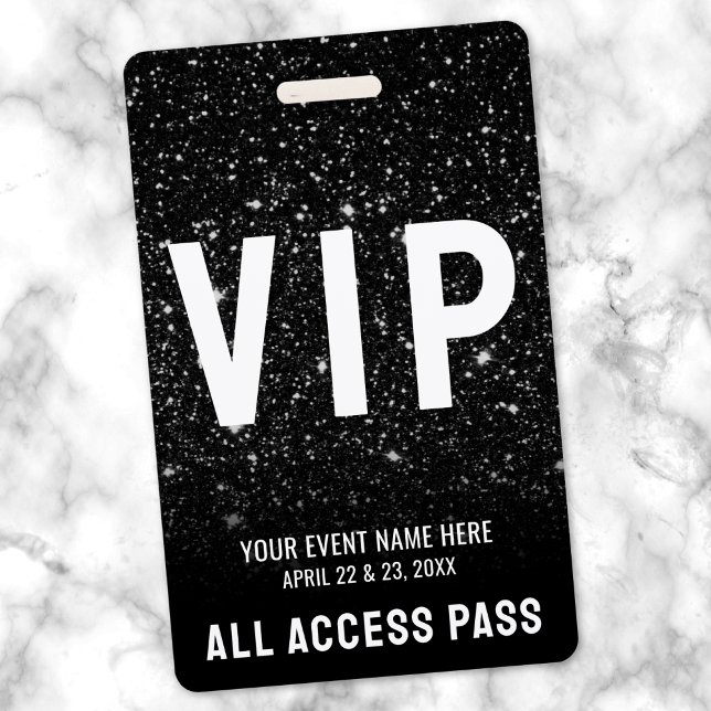 Badge Tous les accès Pass Black White Event VIP (All Access Pass Black White Event VIP Badge)