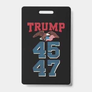 Badge Trump patriotique a gagné 45 et 47 Victoire Gagnan