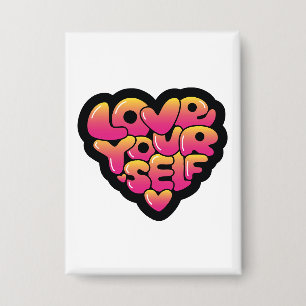 Badge Typographie « Aimez-vous » Autocollant en forme de