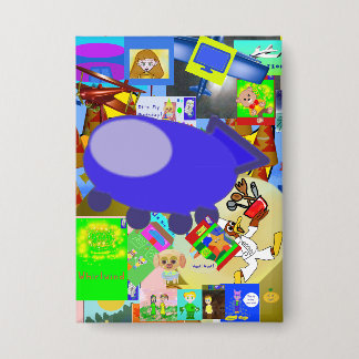 Badge Un joyeux dessin de vaisseau spatial