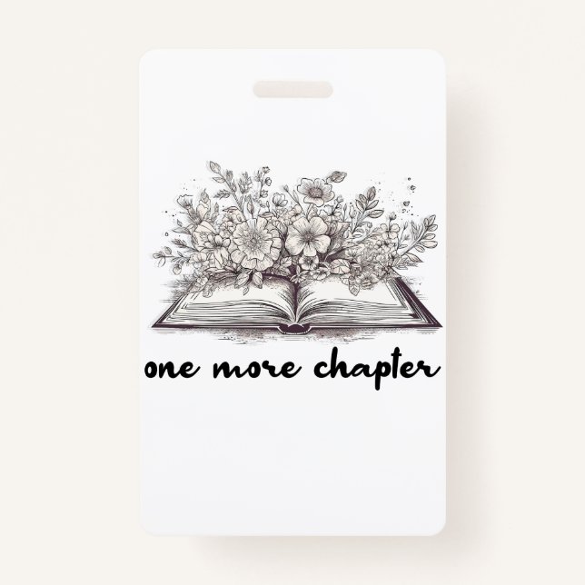 Badge Un Livre De Chapitre De Plus Avec Fleurs (Devant)