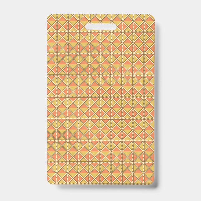 Badge Un motif symétrique orange, jaune et marron (Avant)