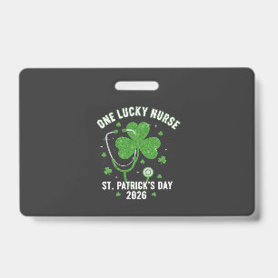Badge Une infirmière chanceuse Saint-Patrick 2026 Paille