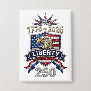 Badge USA 250 Aigle de la Liberté 1776–2026 Style Strass