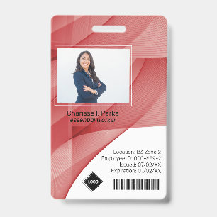 Badge Vague rouge Société de sécurité des cartes d'ide