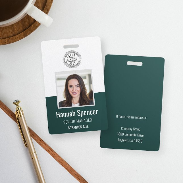 Badge Vert | ID photo de l'employé Sécurité de la sociét (Créateur téléchargé)