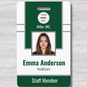 Badge Vert Société de carte d'identité de salarié avec