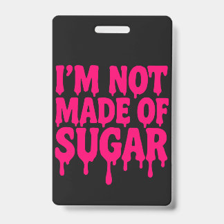 Badge Vertical Rose Néon (Noir) – Personnalisable