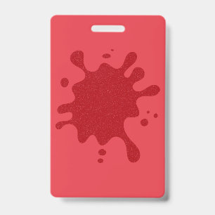 Badge Vertical Splash Rouge Tomate Personnalisé