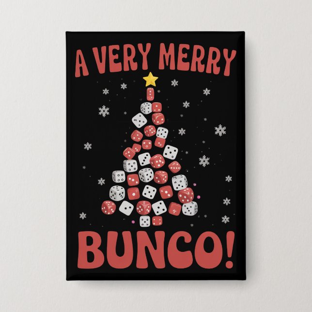 Badge Very Merry Bunco Christmas Tree Dice Game Night (Recto)