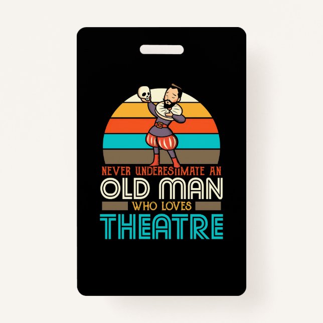 Badge Vieux Homme qui aime le théâtre (Devant)