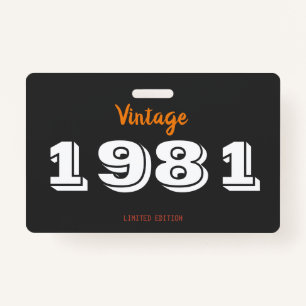 Badge Vintage 1981 édition limitée 40e cadeau d'annivers