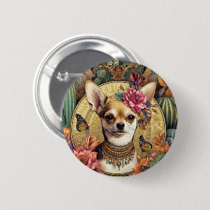 Badge Vintage Chihuahua Style Art Nouveau
