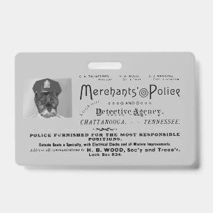 Badge Vintage Merchants of Police devient Marchands de v