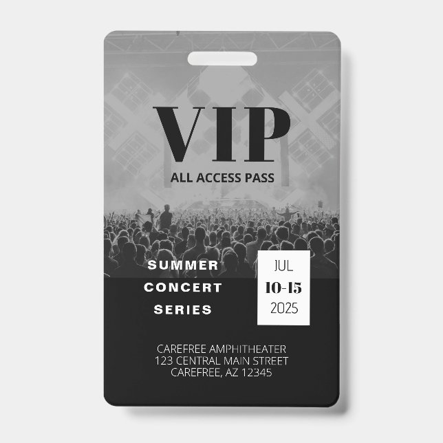 Badge VIP Accès Illimité Concert Multi Dates (Avant)