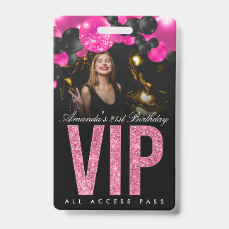 Badge VIP Accès Illimité Personnalisable Noir et R