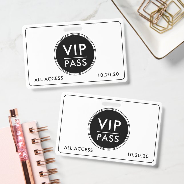 Badge VIP All Access Event Black White (Office)