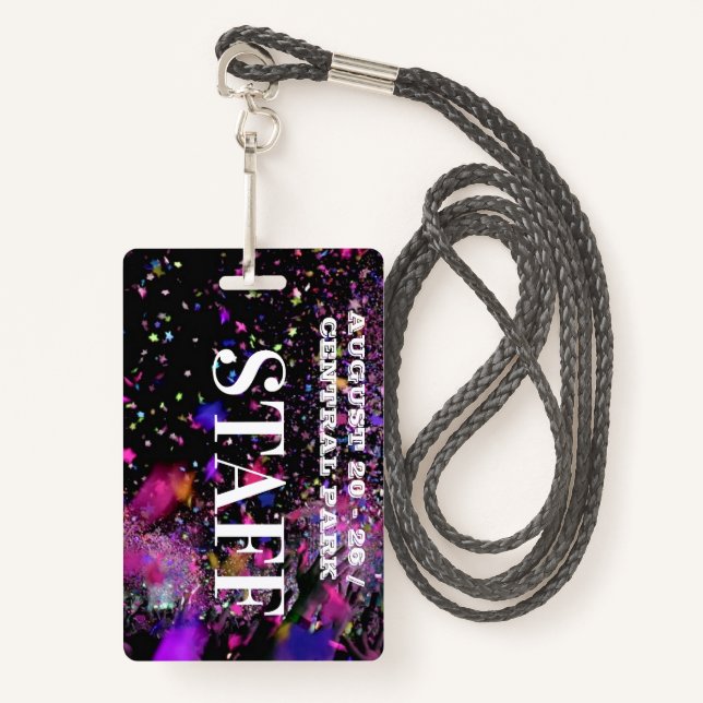 Badge VIP All Access Personnel Employé Concert Club Part (Devant avec lanière)