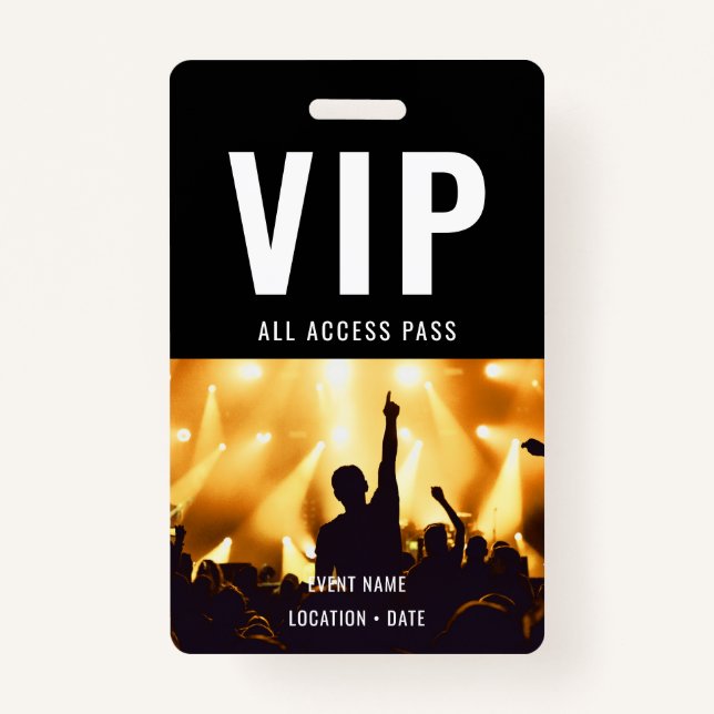 Badge VIP Custom Event or Concert Name All Access (Devant)