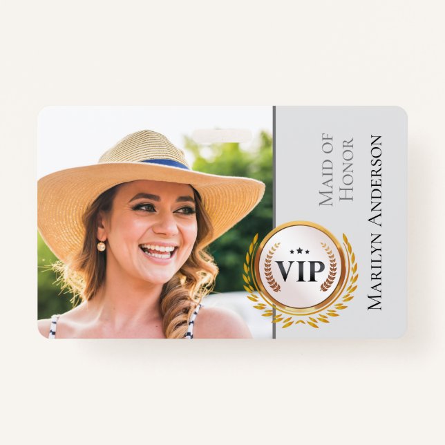 Badge VIP de la fête de la mariée mariage (Devant)