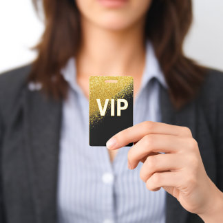 Badge VIP Or Noir Élégant