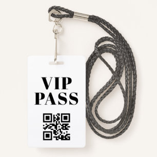 Badge vip pass qr code minimaliste moderne