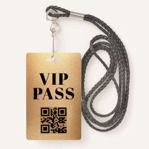 Badge vip pass qr code minimaliste or moderne