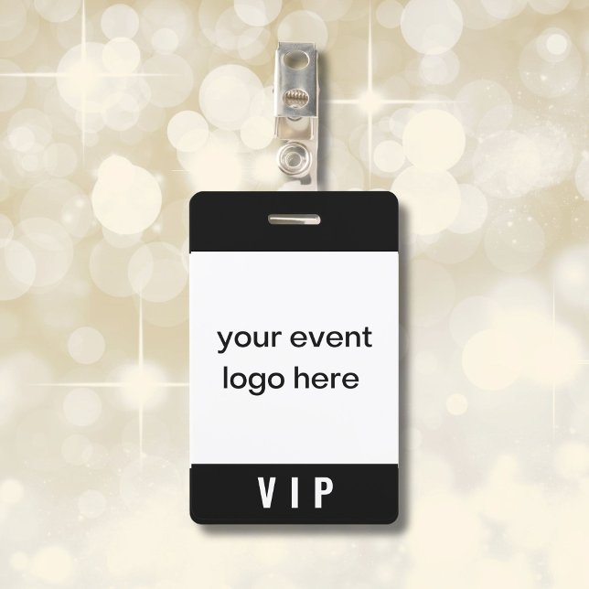 Badge VIP Pass Simple Noir et Blanc (Créateur téléchargé)