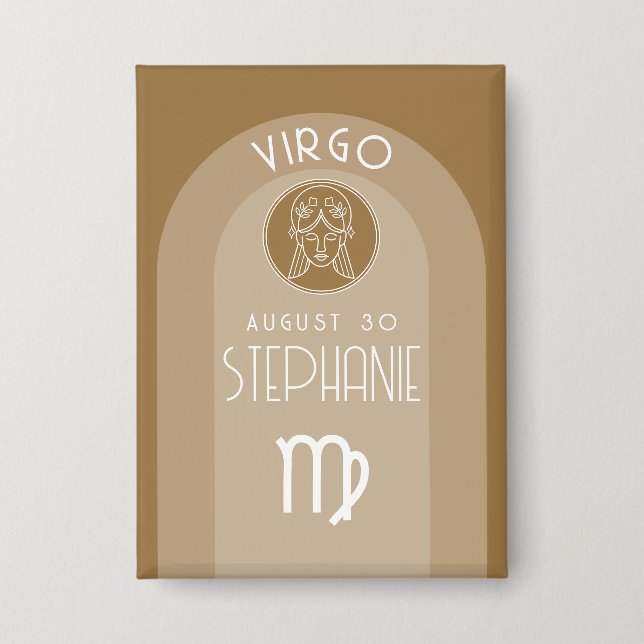 Badge Virgo Custom Birthday Zodiac - Design moderne (Recto)
