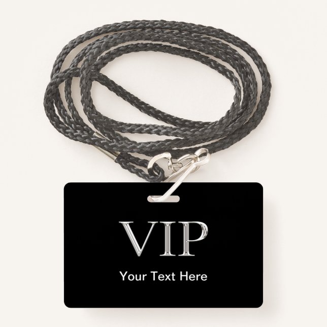 Badge Visiteur classieux de VIP (Devant avec lanière)