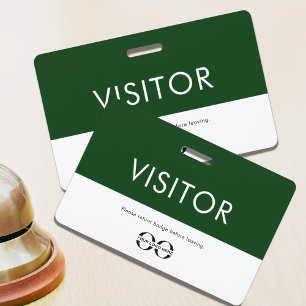 Badge Visiteur du logo de l'entreprise verte personnalis