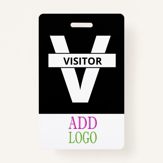 Badge Visiteur personnalisé - Passe photo - ID de nom (Devant)