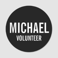 Badge volontaire noir avec nom personnalisé
