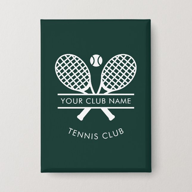 Badge Votre Country Club Nom Équipe de tennis Green Cust (Recto)
