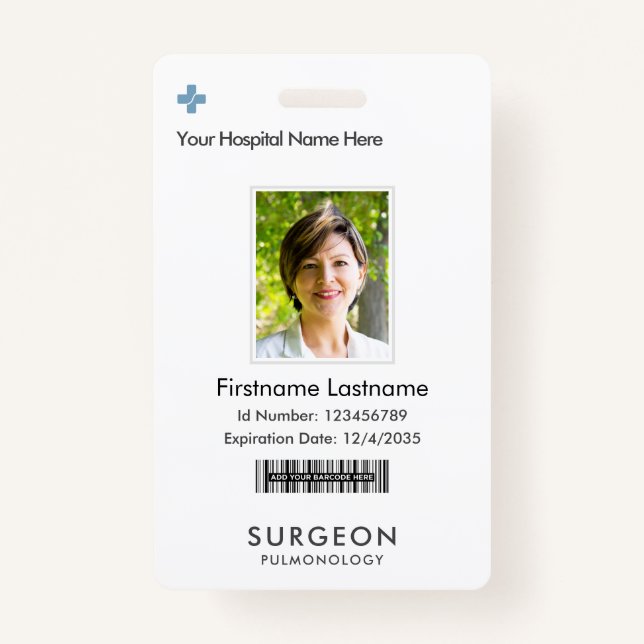 Badge Votre entreprise Logo Blanc Nom moderne Balise Bad (Devant)