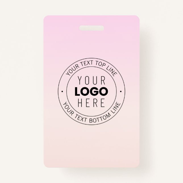Badge Votre logo téléchargé | Texte circulaire modifiabl (Devant)