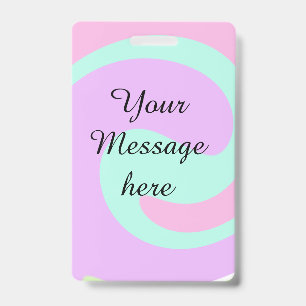 Badge Votre message ici ajouter texte nom monogramme ros