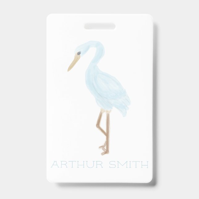 Badge Watercolor Blue Crane (Face)
