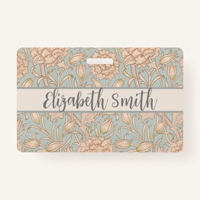 Badge William Morris Wild Tulip Fleur Design Floral (Devant)