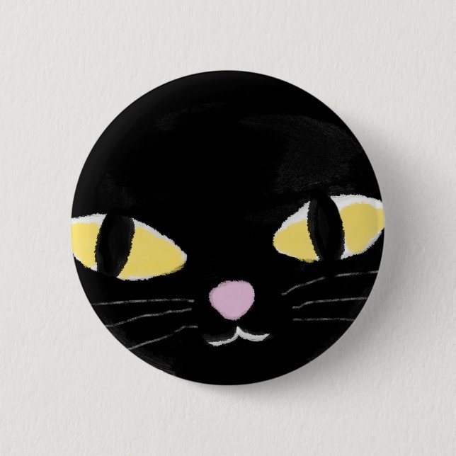 Badge with cat's eyes. 2 inch round button (Front)