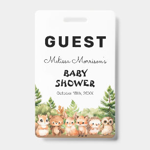 Badge Woodland Baby Boy Shower Guest