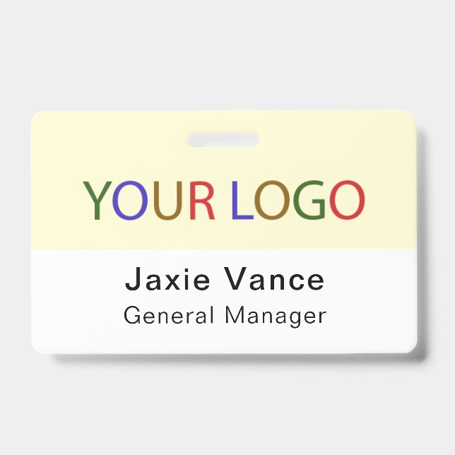 Badge Yellow Custom Hard Plastic  with Metal Clip (Front)