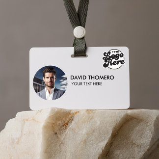 Badge Your Logo Here Company Business QR Code Photo Name